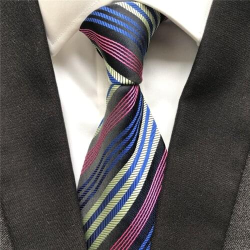 10 cm Unique Design Mens Ties Jacquard Woven Neck Tie Fashion Striped Neckties for Wedding Party