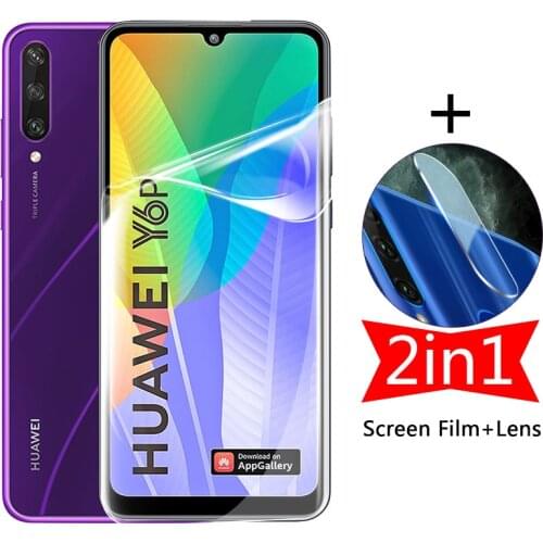 2 in 1 Screen Hydrogel Film for Huawei Y6p Y6s Y6 Pro Y 6 Prime 2019 2020 y6pro y6prime s p Camera Lens Protector Glass
