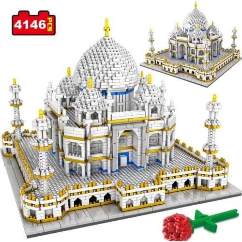 Toys for Kids Creator Mini Blocks World Famous Architecture Taj Mahal 3D Model Building Educational Diamond Bricks Gifts 4146Pcs