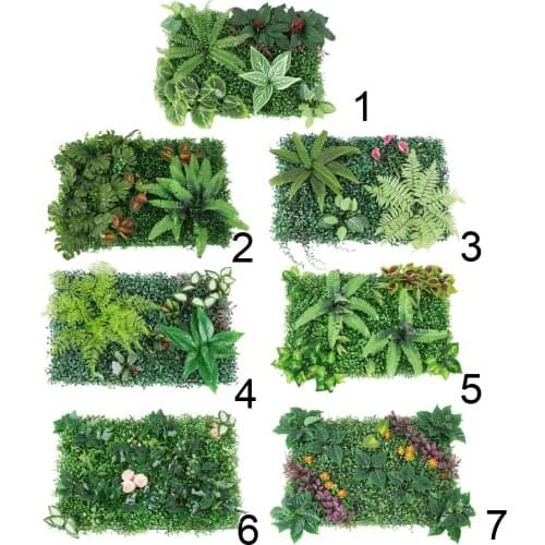 Artificial Hedge Indoor Outdoor Artificial Plants Flower Turf Lawn Topiary Greenery Wall Art Panels for Wedding Garden Yard