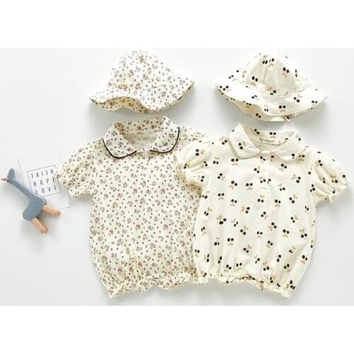 2 Pcs Baby Romper Summer Baby Girl Clothing 2021 Print Baby Bodysuit Overalls and Jumpsuits Infants Cotton Baby Girl Clothes