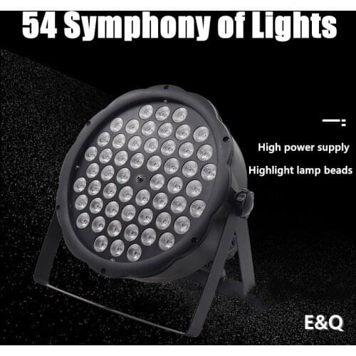 Free delivery of LED 54pcs RGBW plastic flat par light wedding dj disco stage dance performance lighting equipment