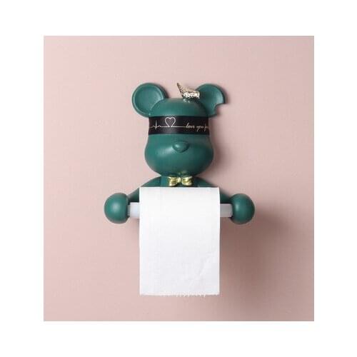 Cartoon animal Bear creative home roll paper box roll paper holder decoration roll paper tube toilet tissue box wall hanging