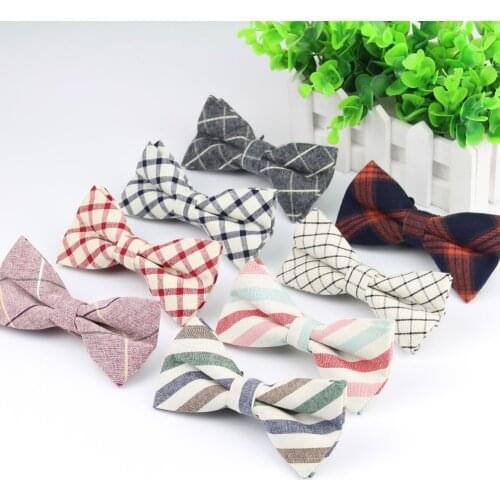 Superior Mens Fashion Diamond Check Artificial 100% Cotton Soft Striped Rainbow Butterfly Men Bow Ties Designer Cravat