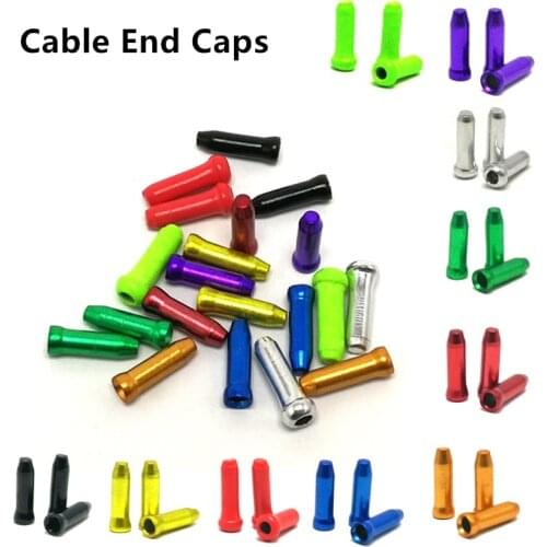 50Pcs/Lot Aluminum Alloy Bicycle Cable End Caps MTB Road Bike Brake Cable Cap Wire End Cap Fits for Brake Shift Derailleur Cable