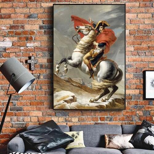 Wall Poster Of Napoleon Crossing The Alps By Jacques Paintings On The Wall Reproductions Napoleon Cuadros Picture For Home Decor