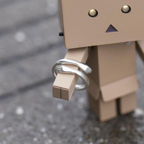 New Gothic Men Open Adjustable Size Hand Hug Rings for Women Wedding Ring Jewelry Valentines Day GIFT 2021