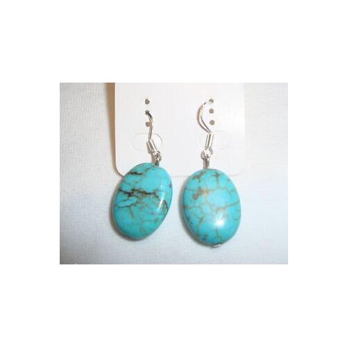 New Favorite Pearl Store Beautiful Gemstone Jewelry Blue Turquoise Earrings S925 Silver Dangle Earring Charming Lady Gift