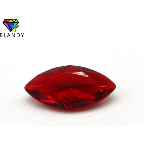 Wholesale Price 1.5x3~8x16mm Red Color Marquise Shape Glass Gems Stone Loose Synthetic Glass Beads For Jewelry