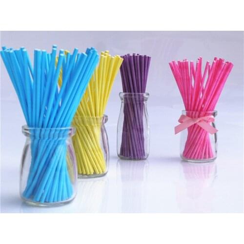 Wholesale pink 100Pcs/lot Pop Sucker Sticks Cake Plastic Lolly Lollipop Candy Chocolate DIY Modelling Mould Cake pop stick 15cm