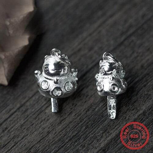 UQBing Wholesale Real Silver Accessories Charms Small Big Size Lucky Cat Pendant For Women DIY Handmade Jewelry Accessories
