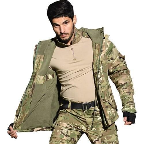 Army Field Jacket Mens Military Winter Hooded Coat Parka Waterproof Tactical Uniform Windbreaker Hunting Clothes Overcoat
