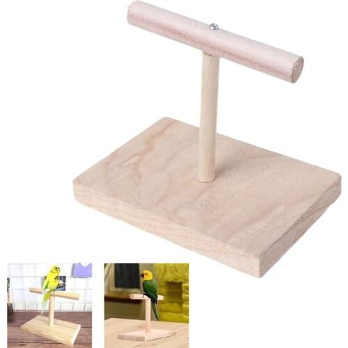 Portable Wooden Pet Parrot Training Rotation Perched Stand Platform Birds Paw Grinding Toys