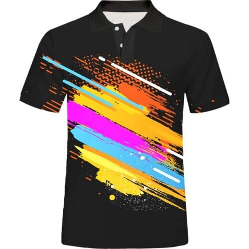 IFPD EU/US Size 3d Print Casual Rainbow Paint Polo Shirts Streetwear Men Colorful Women Harajuku Plus Size Short Sleeves Shirts