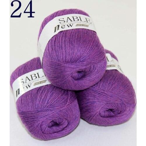 Sale Super Soft Pure 3X50gr Sable Cashmere Wrap Shawls Hand Knitting Wool Crochet Yarn Violet 243-24-3