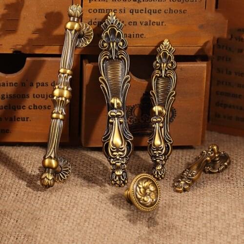 Wardrobe Handle Cabinet Drawer European Style Retro Single Hole Zinc Alloy 96mm Shoe Cabinet Wine Cabinet Door Knob