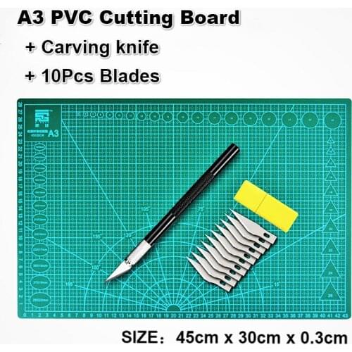 A3 PVC 45*30cm Self Healing Cutting Mat Fabric Leather Paper Craft w/ Carving knife Double-sided Healing Cutting Board DIY Tools