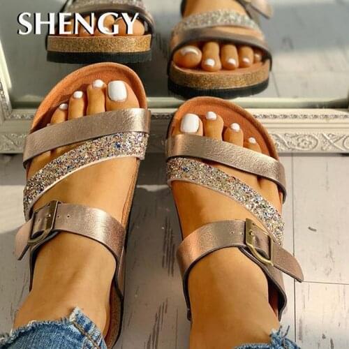 Women Summer Non-slip Platform 3cm Flat Slippers Flip Flops Female Romanesque Shoes Lady Beach Women Buckle Strap Sandals