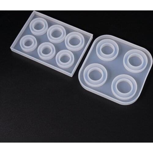 DIY Making Ring Jewelry Silicone Mold Four Grids Six Grids Rings Mold Collection Handmade Crystal Epoxy Resin For Jewelry Making