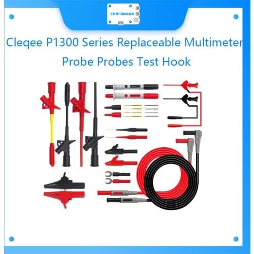 Cleqee P1300 Series Replaceable Multimeter Probe Probes Test Hook&Test Lead kit kits 4mm Banana Plug Alligator Clip Test Leads