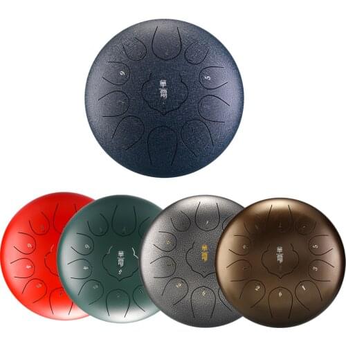 Steel Tongue Drum 10 Inch 11 Note Hand Pan Drum F Key Pad Tank Stick Carrying Bag Percussion Instruments Accessories Tongue Drum