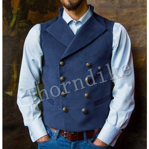 Thorndike Mens Suit Vest Lapel Velvet Casual Formal Business Vest Waistcoat Groomman For Wedding Green/Black/Brown V004