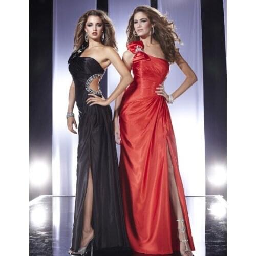 Free shipping 2018 new style vestido de festa sexy formal crystal beaded red long elegant party prom gown bridesmaid dresses