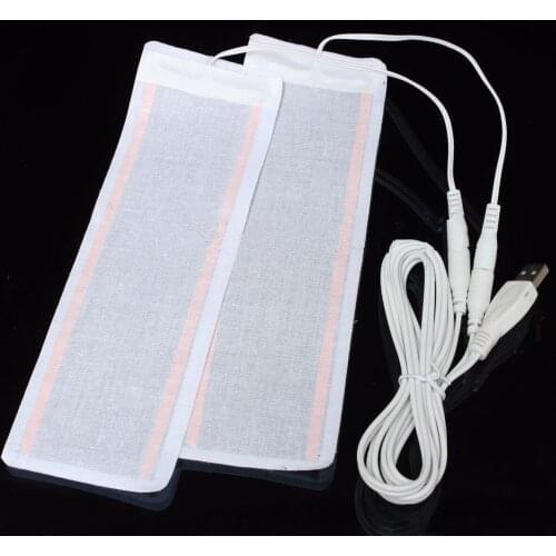1 Pair 5V USB Electric Heating Element Film Heater Pads Warm Feet Knee Warmers Heat USB Plug Cable 6*20CM