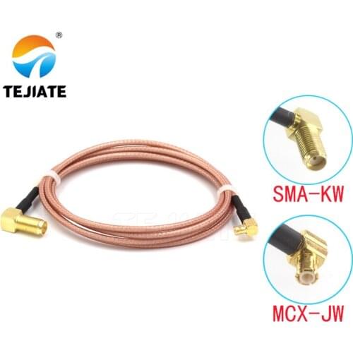 1PCS TEJIATE Adapter Cable MCX To SMA Type MCXJW Convert SMAKW 8-90CM 1M 1.5M 2M Length Connector RG316 Wire