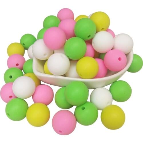 Joepada 10pcs 19mm Baby Teethers Silicone Beads Baby Toys Teething Beads Silicone BPA Free For Necklaces Pacifier Holder DIY