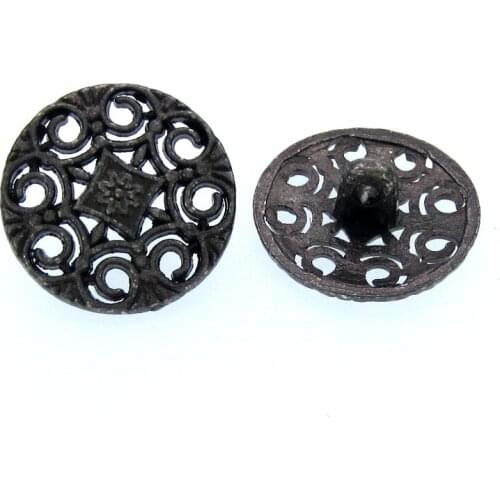 100pcs 3/4" Antique Metal Shanked Buttons Engraved Pattern Metal Buttons Fit Sewing Buttons Scrapbooking Crafts 20mm
