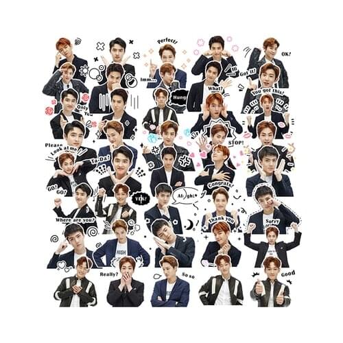 40pcs EXO Korean idol expression pretty boys Scrapbooking Stickers Decorative Sticker DIY Photo Albums