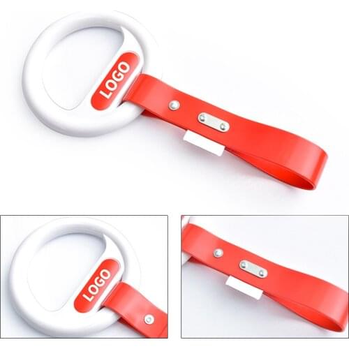 5PCS White JDM Handle Hand Strap With Logo Bus Train Subway Car Handle Strap