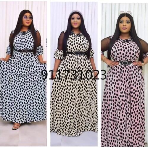 African Dresses for Women 2021 Summer African Women Lace Printing Plus Size Dress African Clothes Women American Clothing