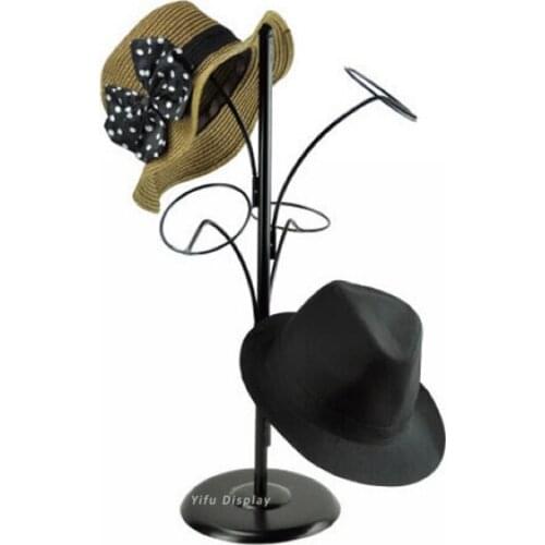 Free shipping Metal Hat display stand black hat display rack hat holder cap display HH006
