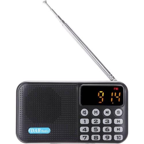 Digital Radio Player Portable Mini FM Radio Speaker Music MP3 Player Telescopic Antenna Radio DAB+FM Player Receiver