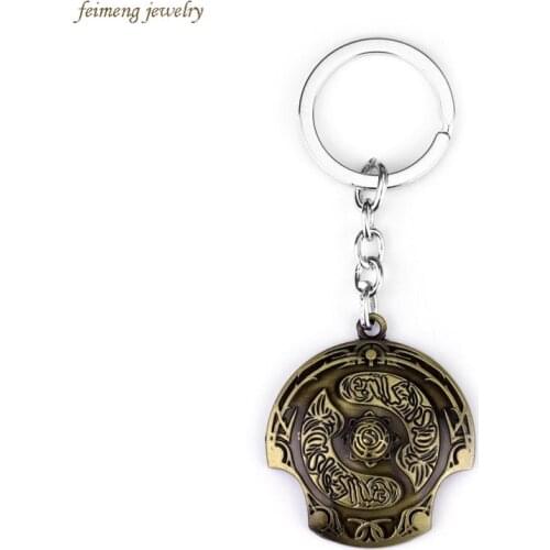 Game DOTA 2 Immortal Champion Shield Key Chain Aegis of Champions Car Key Chain For Men Jewelry Accessories Gift