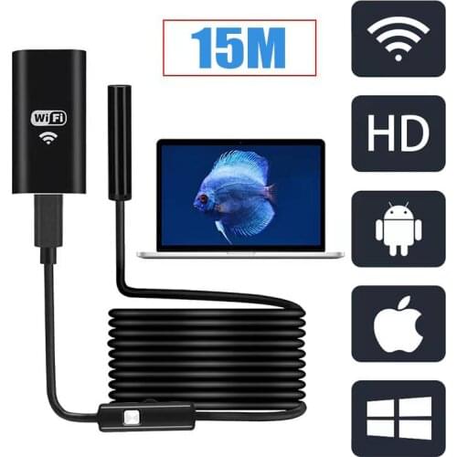 15M HD Fish Finder WiFi Visual Fisherman Underwater Fishing Endoscope Video Camera IP67 Waterproof Kit for Mobile Phone Tablet