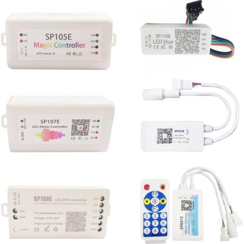 WS2812B WS2811 Led Strip Controller SP105E SP107E SP110E SP108E SP501E SP601E Blutooth/WIFI Led Controller DC5V-24V