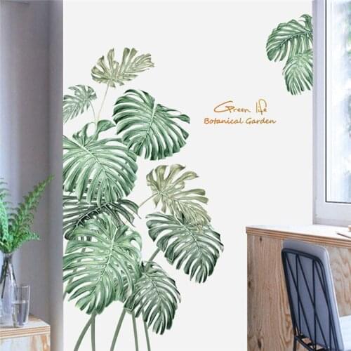 Creative Plant Room Wall Decoration Wall Sticker DIY Beach Tropical Palm Leaves Wall Stickers Modern Art Vinyl Decal Wall Decor