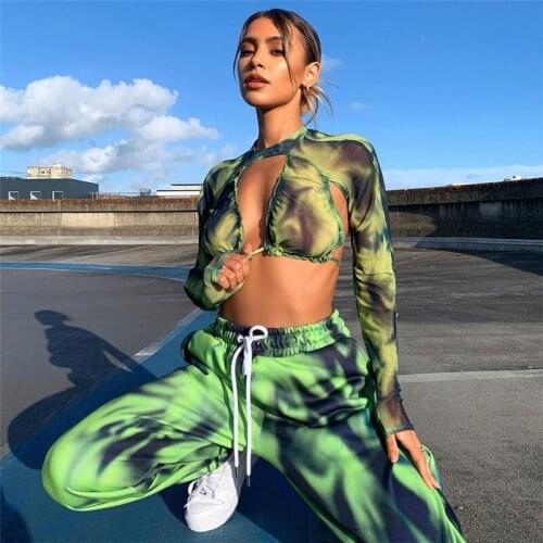 Summer Sexy Hollow Out Backless Bandage Long Sleeve O Neck Female T-Shirt 2021 New Fashion Casual Print Top Women