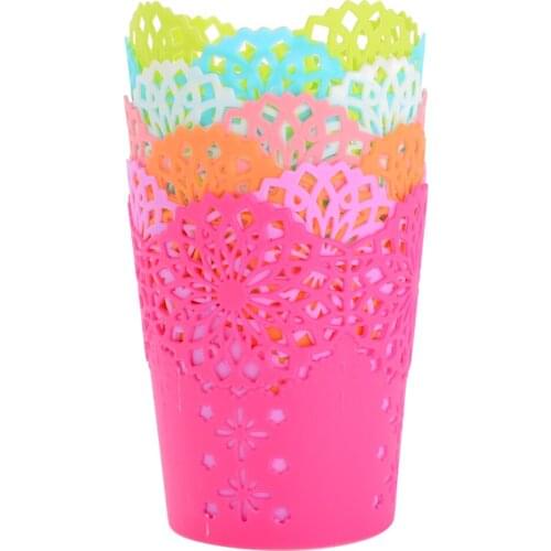 Mayitr Hollow Out Makeup Brush Pen Storage Holder Desk Household Office Stationery Pen Storage Baskets