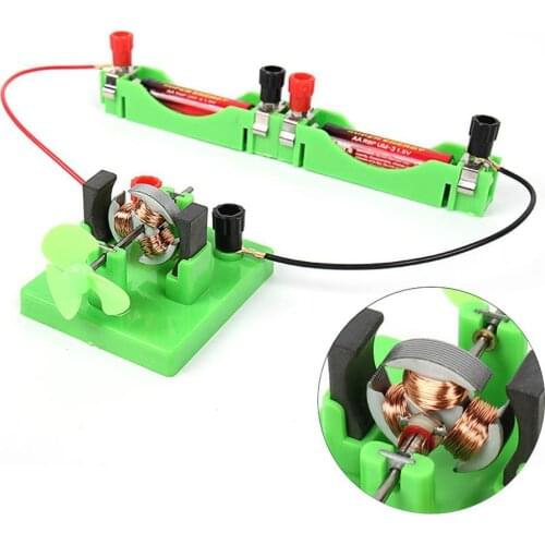 Direct Current Motor Model with Fan Physical Circuit Experiment Kids Science Toys Electricity Learning Physics Educational Toys