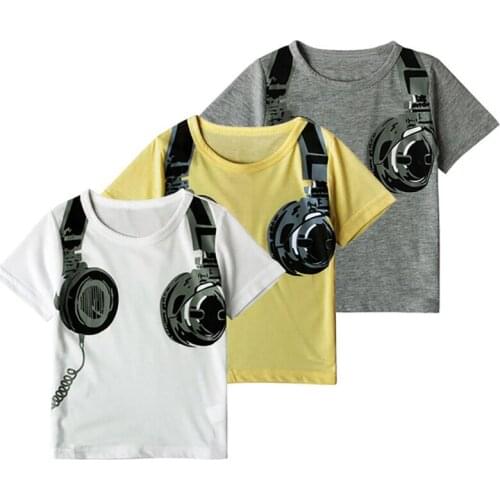 Fashion Summer Boys T Shirt Character Print Infant Kids Girls T-Shirts Dinosaur Short Sleeve Casual Cute Tops Tee Toddler