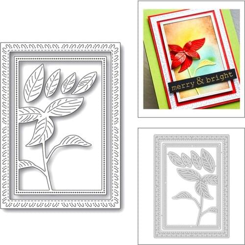 2020 New Rectangle Frame and Flower Leaf Background Metal Cutting Dies For DIY Album Greeting Card Scrapbooking Making No Stamps