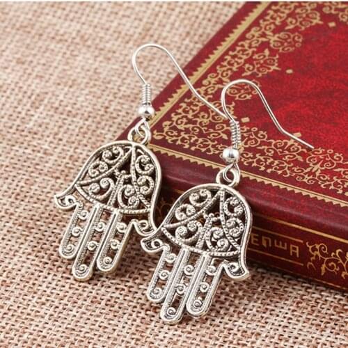 New personality punk hollow out Fatima hand Earrings creative Earrings Fashion Earrings