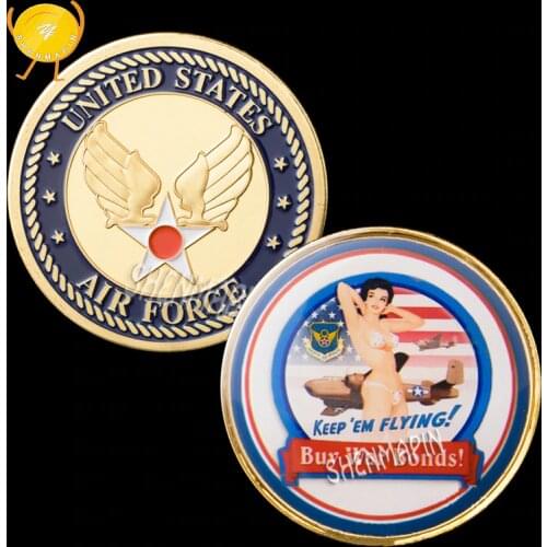 United States Air Force Commemorative Coin Pilot Honor Medal Coins Collectibles Keep Flying Liberty Challenge Coin