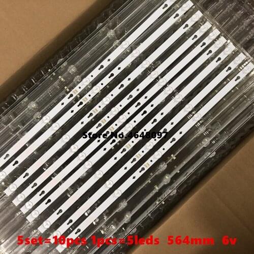 5set=10pcs 564MM 6v LED backlight Strip 5 lamp for MI 32" TV LCD L32M5-AZ TCL32D05-ZC22AG-11 LVW320CSDX