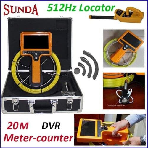 512hz transmitter and receiver hand held pipe inspection camera 512hz locator meter counter DVR video recording 7"LCD monitor20M