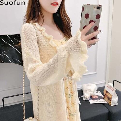 Casual Fairy Sunscreen T-shirt Womens Spring Thin Lazy Wind Sweater Cardigan Coat Womens Mid Long Summer Fashion Sweaters